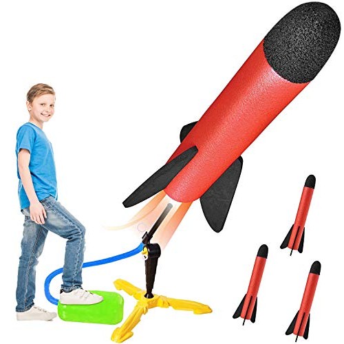 Toy Rocket Launcher for Kids – Shoots Up to 100 Feet – 3 Colorful ...