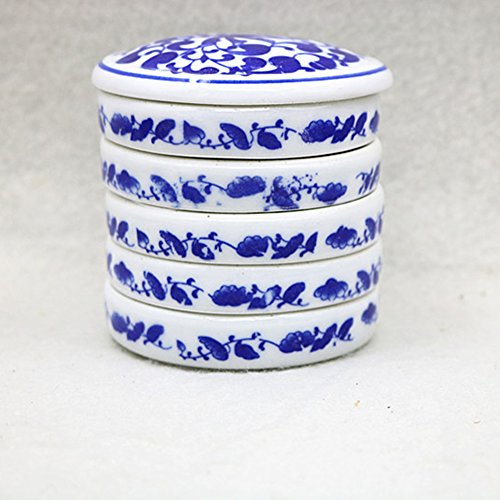 Fitlyiee 5 Layers Mixing Trays Set Round Porcelain Watercolor Pale...