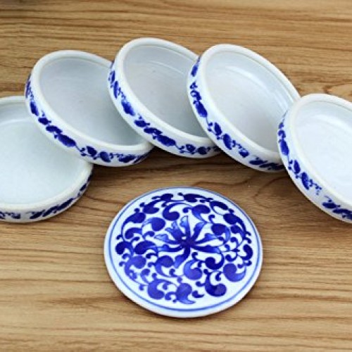 Fitlyiee 5 Layers Mixing Trays Set Round Porcelain Watercolor Pale...