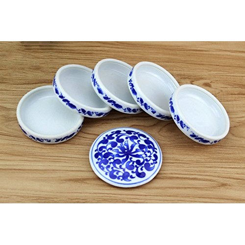 Fitlyiee 5 Layers Mixing Trays Set Round Porcelain Watercolor Pale...