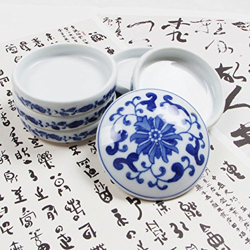 Fitlyiee 5 Layers Mixing Trays Set Round Porcelain Watercolor Pale...