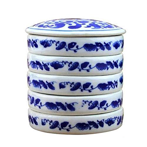 Fitlyiee 5 Layers Mixing Trays Set Round Porcelain Watercolor Pale...