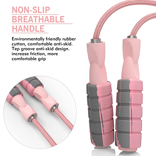 FITMYFAVO Jump Rope Cotton Adjustable Skipping Weighted jumprope f...