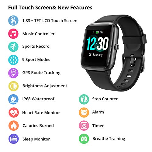 Fitness Tracker with Heart Rate Monitor, Fitpolo Smart Watch 1.3 i...