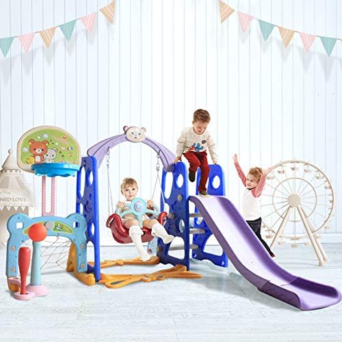 Fiudx Kids Slide Swing Set,Toddler Climber Playground, Sturdy Baby...