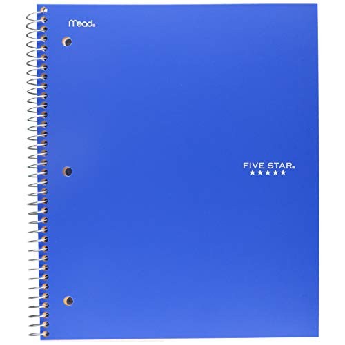 Five Star Spiral College Ruled Notebook, 1 Subject, Wired Note Boo...