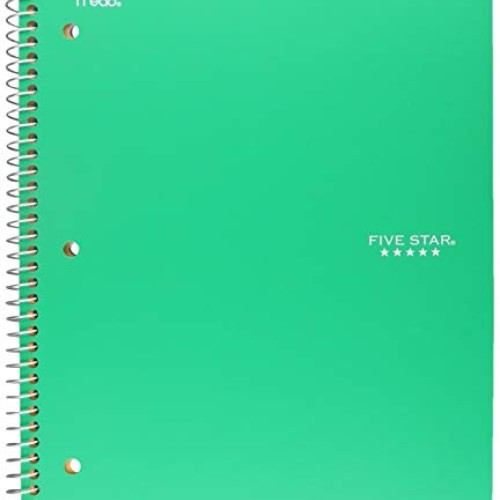 Five Star Spiral College Ruled Notebook, 1 Subject, Wired Note Boo...