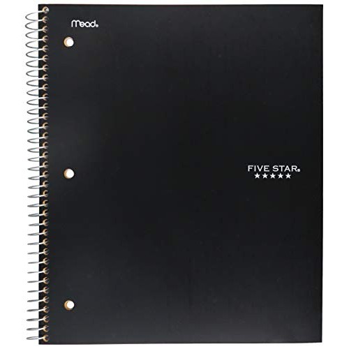 Five Star Spiral College Ruled Notebook, 1 Subject, Wired Note Boo...