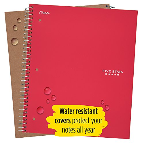 Five Star Spiral Notebook, 5 Subject, College Ruled Paper, 200 She...