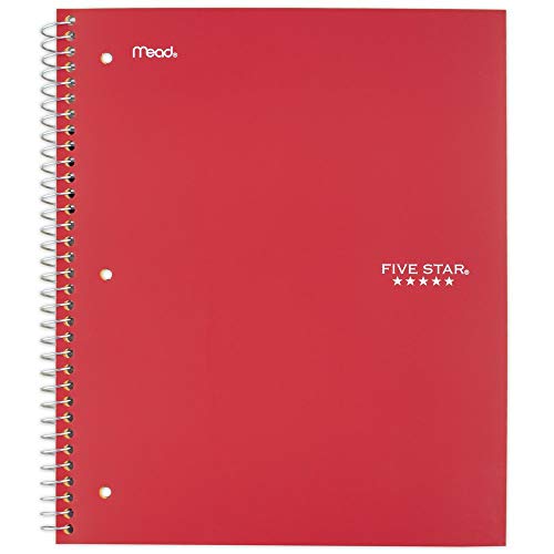 Five Star Spiral Notebook, 5 Subject, College Ruled Paper, 200 She...