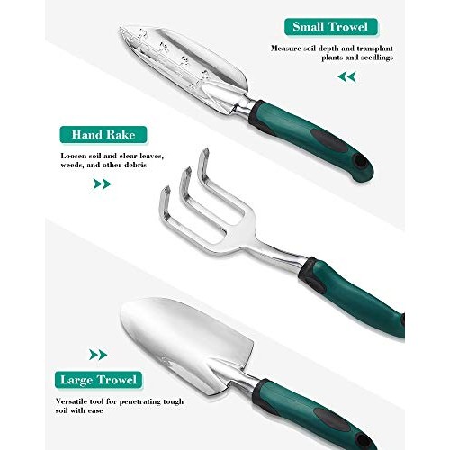 FiveJoy Garden Tool Set, 11 Piece Aluminum Alloy Steel Hand Tool S...