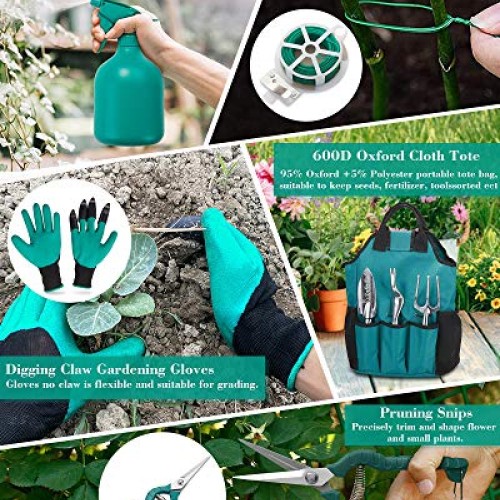 FiveJoy Garden Tool Set, 11 Piece Aluminum Alloy Steel Hand Tool S...