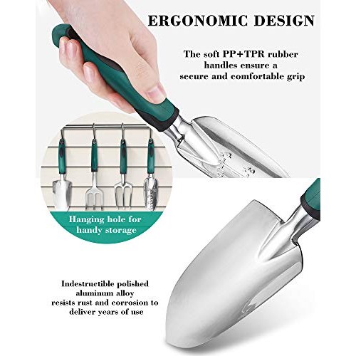 FiveJoy Garden Tool Set, 11 Piece Aluminum Alloy Steel Hand Tool S...