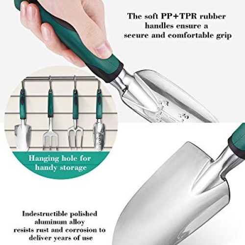 FiveJoy Garden Tool Set, 11 Piece Aluminum Alloy Steel Hand Tool S...