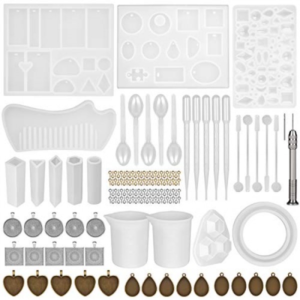 Silicone Resin Molds, FIXM 155 Pcs Silicone Casting Molds and Tool...
