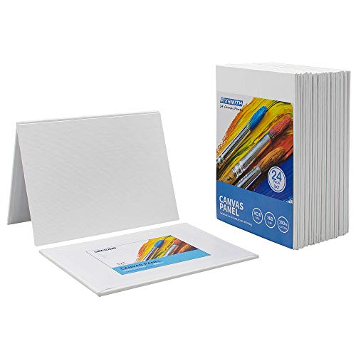FIXSMITH Painting Canvas Panel Boards - 5x7 Inch Art Canvas,24 Pac...