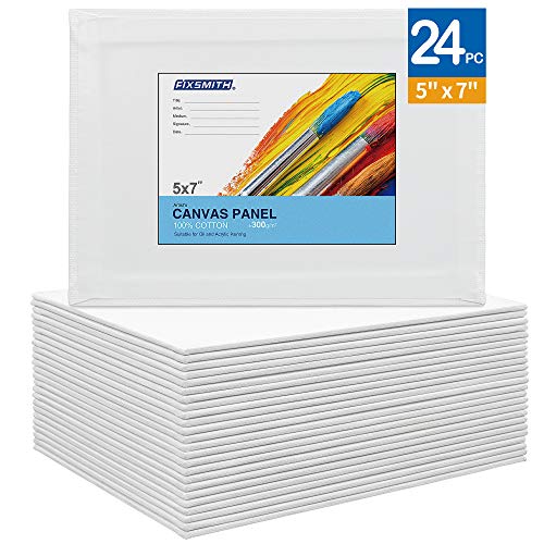 FIXSMITH Painting Canvas Panel Boards - 5x7 Inch Art Canvas,24 Pac...