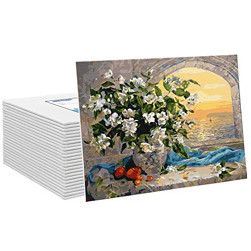 FIXSMITH Painting Canvas Panel Boards - 5x7 Inch Art Canvas,24 Pac...