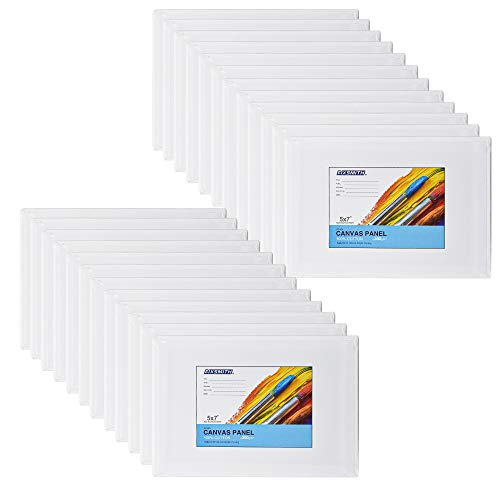 FIXSMITH Painting Canvas Panel Boards - 5x7 Inch Art Canvas,24 Pac...