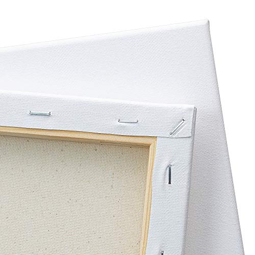 FIXSMITH Stretched White Blank Canvas- 12x12 Inch,Bulk Pack of 8,P...