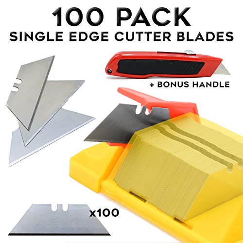 Fixson Utility Knifes Replacement Blades, 100 Pack Spare Blade P...