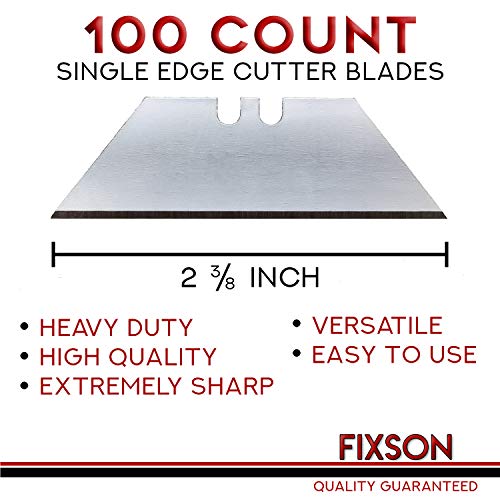 Fixson Utility Knifes Replacement Blades, 100 Pack Spare Blade P...
