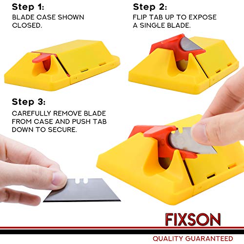 Fixson Utility Knifes Replacement Blades, 100 Pack Spare Blade P...