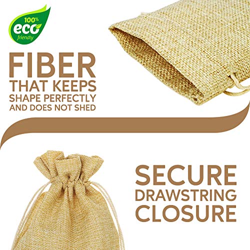 FLAIRYLAND 5 X 8 Linen Burlap Bags with Jute Drawstring for Gift...