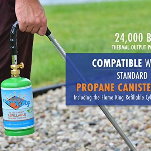 Flame King YSNPQ810CGA Propane Torch Weed Burner with Integrated L...