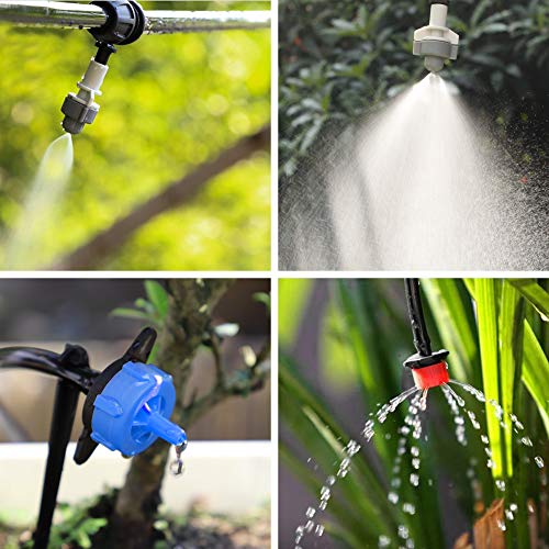 Flantor Garden Irrigation Kit, 50ft 3/8 Tubing + 50ft 1/4 Tubing...