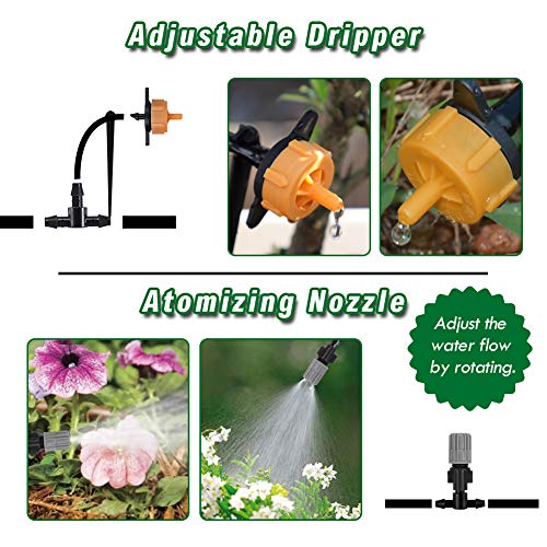 Flantor Garden Irrigation System, 50ft 1/4 Blank Distribution Tub...