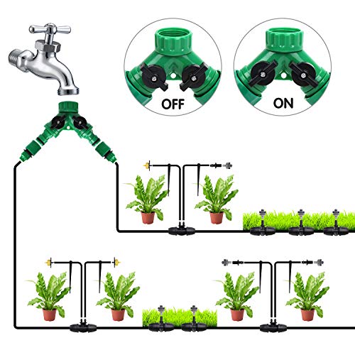 Flantor Garden Irrigation System,50ft 3/8 & 50ft 1/4 Blank Distr...