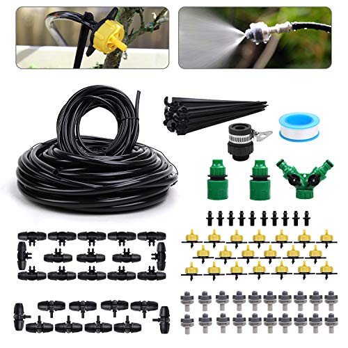Flantor Garden Irrigation System,50ft 3/8 & 50ft 1/4 Blank Distr...