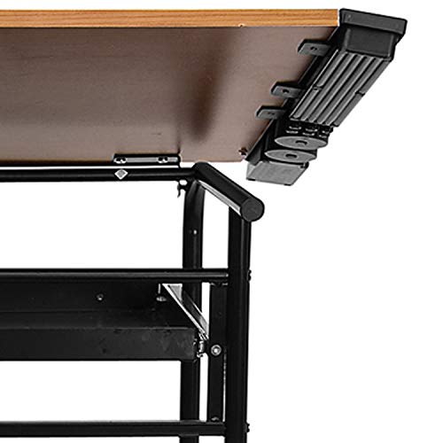 Flash Furniture Adjustable Drawing and Drafting Table with Black F...