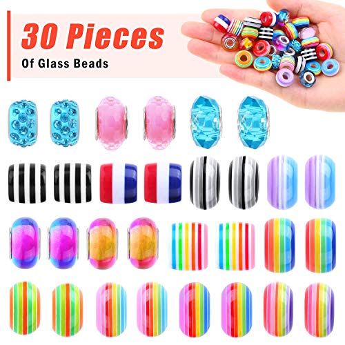 Bracelet Making Kit for Girls, Flasoo 85PCs Charm Bracelets Kit wi...