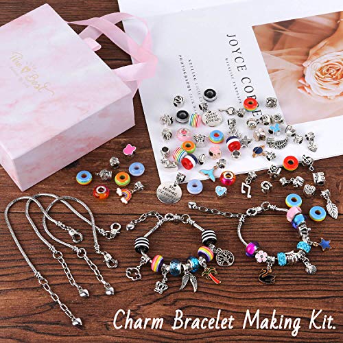 Bracelet Making Kit for Girls, Flasoo 85PCs Charm Bracelets Kit wi...