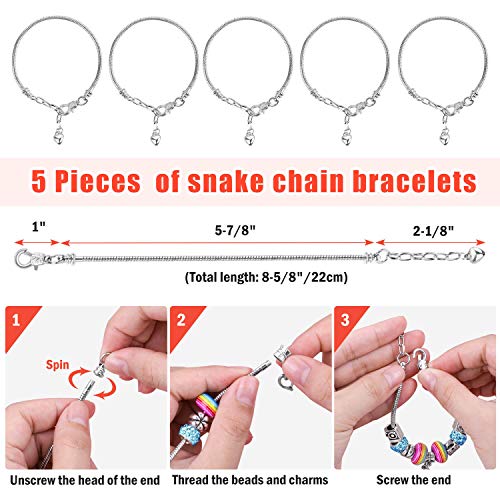 Bracelet Making Kit for Girls, Flasoo 85PCs Charm Bracelets Kit wi...