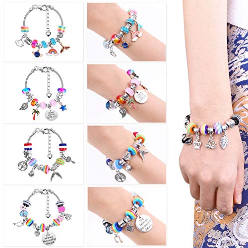 Bracelet Making Kit for Girls, Flasoo 85PCs Charm Bracelets Kit wi...