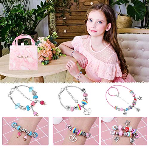 Charm Bracelet Kit, Flasoo 75 Pcs Jewelry Kit with Charm Beads for...
