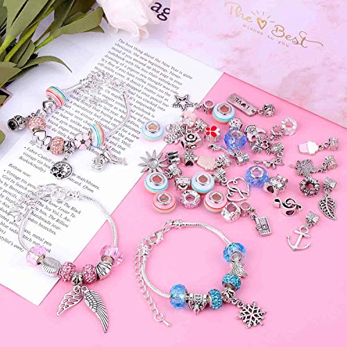 Charm Bracelet Making Kit, Flasoo Charm Beads Bracelet Jewelry Mak...