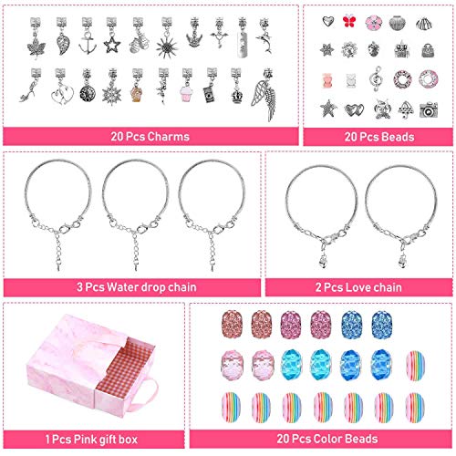 Charm Bracelet Making Kit, Flasoo Charm Beads Bracelet Jewelry Mak...