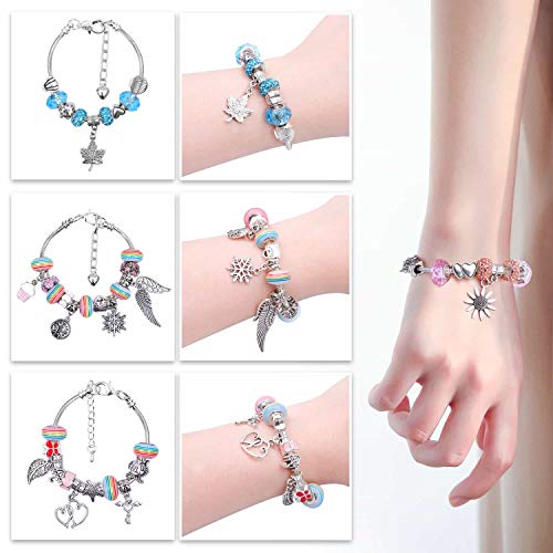 Charm Bracelet Making Kit, Flasoo Charm Beads Bracelet Jewelry Mak...
