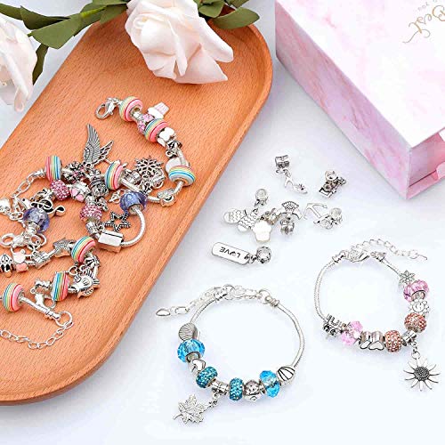 Charm Bracelet Making Kit, Flasoo Charm Beads Bracelet Jewelry Mak...