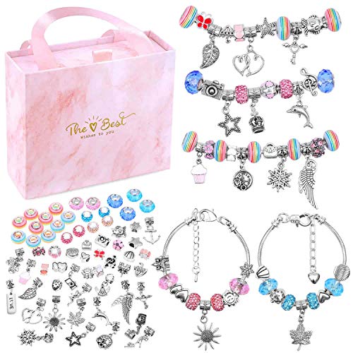 Charm Bracelet Making Kit, Flasoo Charm Beads Bracelet Jewelry Mak...