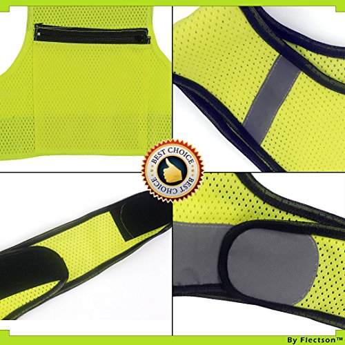 Reflective Vest for Running or Cycling Women and Men, with Pocket...