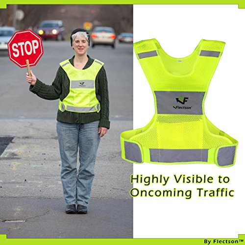 Reflective Vest for Running or Cycling Women and Men, with Pocket...