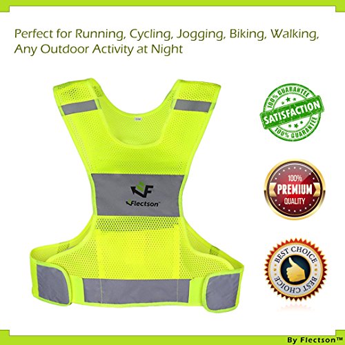 Reflective Vest for Running or Cycling Women and Men, with Pocket...