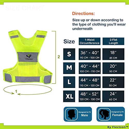 Reflective Vest for Running or Cycling Women and Men, with Pocket...