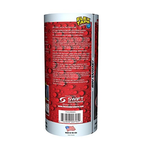 Flex Tape Rubberized Waterproof Tape, 8 X 5, Clear, 2.6 Lb