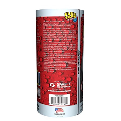 Flex Tape Rubberized Waterproof Tape, 8 X 5, Clear, 2.6 Lb